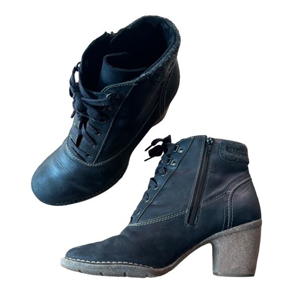 Clark’s Artisan Collection Carleta Crane Lace Up Leather Heeled Bootie size 11 - Picture 7 of 16